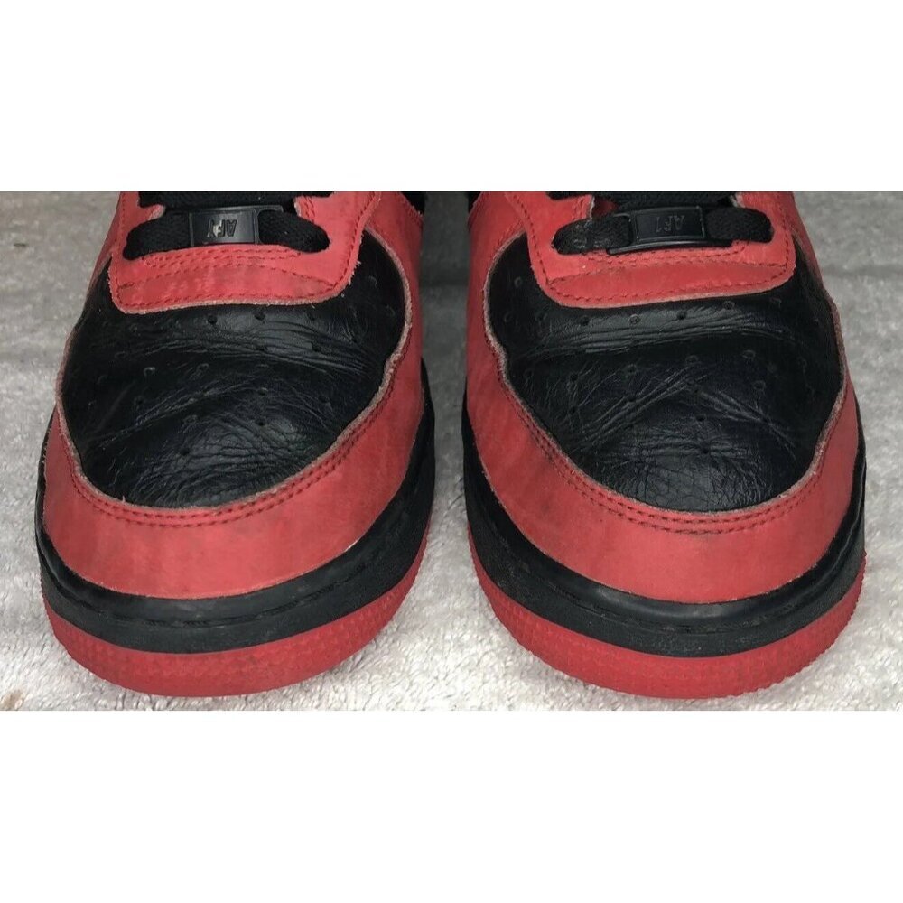 Nike By You Air Force 1 High Red Black Leather Shoes Sneakers DZ3610-900 Size 11 - Picture 6 of 10